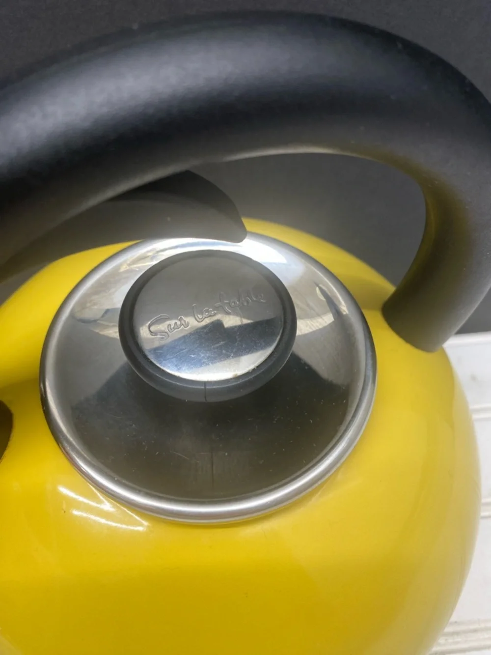 Sur La Table Yellow Round Stovetop Kettle